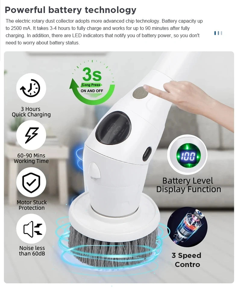 IlluminateClean: 8-in-1 Multifunctional Electric Cleaning With LED